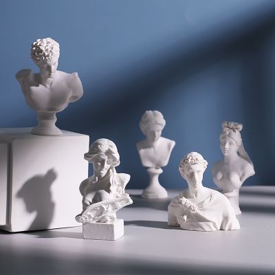 7cm Resin art miniature figurines home decor sketch head statue bust decoration statues gypsum sketch line drawing teaching aids