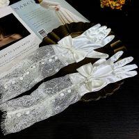 ☢☬ Long Bridal Gloves Lace Wristband Wedding Glove For Women Girl Party Evening Dress Jewelry Bride Accessories
