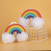 Bath Balls Bubbling Shower Rainbow Shape ฟองน้ำอาบน้ำ Loofahs Pouf ทำ Baths อุปกรณ์เสริมสำหรับเด็ก