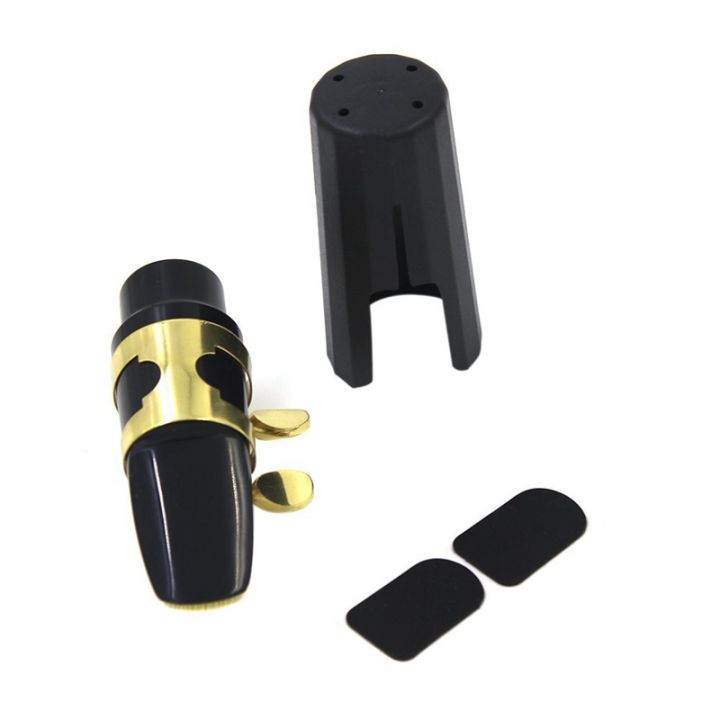 plastic-soprano-sax-mouthpiece-with-metal-cap-buckle-reed-mouthpiece-patches-pads-black