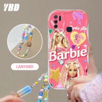 YBD เคสเคสสำหรับโทรศัพท์ตุ๊กตาบาร์บี้สีชมพู Vivo Y50 Y30 Y30i สร้อยข้อมือแฟชั่นสาวน่ารัก