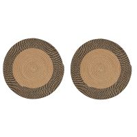 2X Japanese Style Woven Carpet Round Floor Mat Simple Mats Bedroom Living Room Sofa Floor Rugs(S)