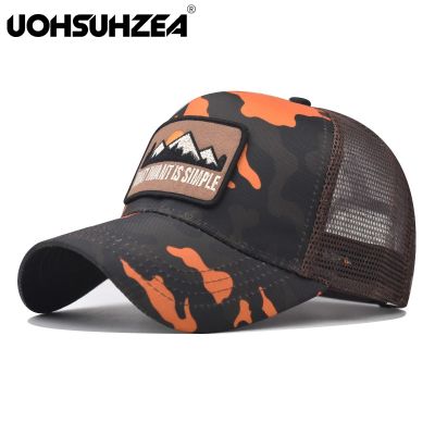 UOHSUHZEA Mountain net hat embroidered baseball hat for men and women Hip hop color matching duck tongue driver skateboard hat