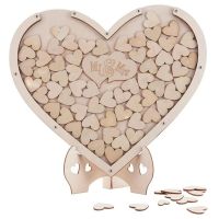 Wedding Guest Book Drop Top Frame Sign Book Wooden Hearts Rustic Wedding Decorations Wedding Gift