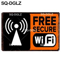 Lupeishop ฟรี SECURE WiFi Plaque ป้ายโลหะ Vintage Bar Decor ป้ายดีบุก Vintage Pub Bar Decor โลหะ Metalen Borden โปสเตอร์แผ่น-เหมาะสำหรับบาร์และผับ