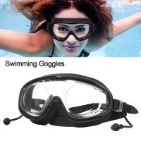 Outdoor Swim Goggles Anti-Fog Wide View Scuba Diving Glasses with Earplugs for Adult Youth