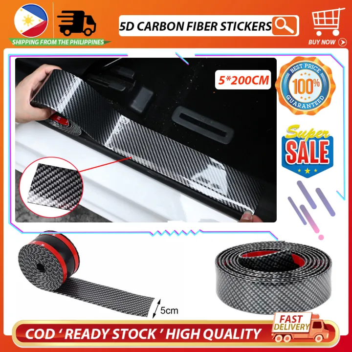 4PCS Car Sticker Carbon Fiber Car Door Sill Sticker Protector Threshold ...