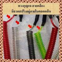 *พร้อมส่งจากไทย* พวงกุญแจ สายคล้องมีลวดสปริงอยู่ภายใน + พวงกุญแจเลข 8 แข็งแรง ยืดหยุ่นสูง Anti-thief, anti-Lost ใช้งานสะดวกขึ้น