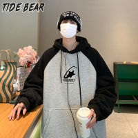 TIDE BEAR  เสื้อกันหนาว ฮู้ดเสื้อสเวตเชิ้ตผู้ชายขาตรงมีกระเป๋าหลายช่องเสื้อเสื้อกันหนาวฤดูใบไม้ร่วงแบบสวมหัวคอกลมลำลองเรียบง่ายเสื้อกันหนาวมีฮู้ด