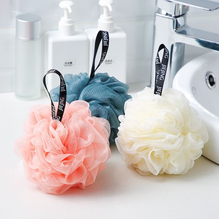 yf-flower-bath-ball-towel-scrubber-body-cleaning-letter-mesh-shower-wash-sponge-for-bathroom-accessories
