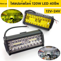 ไฟสปอร์ตไลท์ 120W 40ชิพ แสงขาว แสงเหลือง  12v-24v ไฟตัดหมอก ติดรถ ติดมอเตอร์ไซต์ (จำนวน 1ดวง)