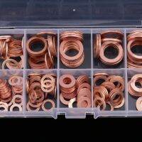 200Pcs Copper Washer Gasket Nut Bolts Sealing Ring Solid Gasket Assortment Kits Tools Sump Plug Oil Gaskets M5/M6/M8/M10/M12/M14