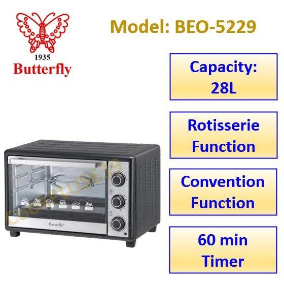 BUTTERFLY ELECTRIC OVEN 28L ( WITH ROTISERRIE FUNCTION ) ( BEO5229
