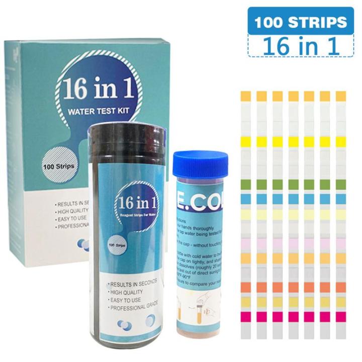 water-quality-tester-16-in-1-pool-test-kit-for-inground-pool-100pcs-testing-kits-contain-ph-hardness-iron-e-coli-etc-16-items-inspection-tools