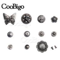 【CW】 5pcs Punk Rivet Set Metal Studs Spikes Rivets for Leather Garment Shoe Hardware Star