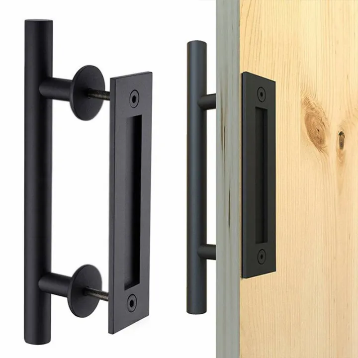 Carbon Steel Sliding Barn Door Handle Pull Flush Recessed Wood Door