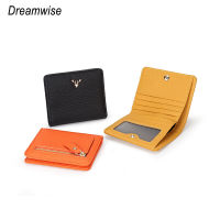top●Dreamwise Short Wallets for Women New Genuine Cow Leather Japanese and Korean Compact Mini Coin Purse Fashion Half-fold Card Holder