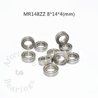 Miniature Bearing 10pcs MR148ZZ 8*14*4(mm) free shipping chrome steel Metal sealed High speed Mechanical equipment parts Axles  Bearings Seals