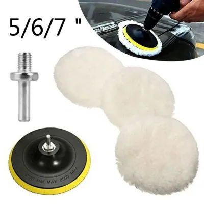 5/6/7 Inch Polishing Kit Car Polishing Pad Car Waxing Sponge Disk Wool Wheel Auto Paint Care Polisher Pads Car Gadget Cleaning