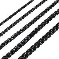 【CW】Mens Stainless Steel Wheat Chain Basket Braided Black Plated Necklace for Women Choker Jewelry Accessories DIY Christmas Gifts