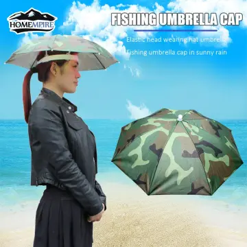 Portable Rain Umbrella Hat Foldable Outdoor Pesca Sun Shade Waterproof  Camping Fishing Headwear Beach Head Hats Accessory