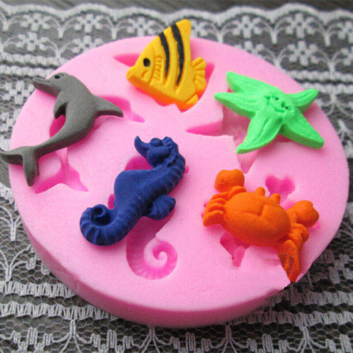 silicone-fondant-mold-for-baking-chocolate-candy-molds-for-baking-sea-animals-silicone-mold-sea-shell-fondant-mold-specimen-display-mold-epoxy-mold-silicone-molds-resin-molds