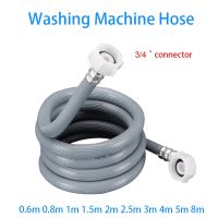 Selang Mesin Cuci 0.6M-8M dengan Konektor 3/4 Pipa Inlet Pencuci Piring Selang Pengisi Air Tabung PVC dengan Tikungan 90 Derajat