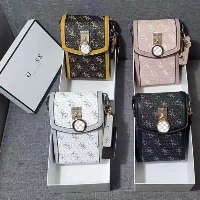 GUESS all-match fashion simple presbyopic mobile phone bag flip small square bag printed cross-body one-shoulder female