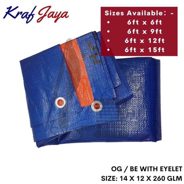🏕️72” PE Tarpaulin Sheet/PE TARP OG/BE Grommets/Eyelet Kain Kanvas