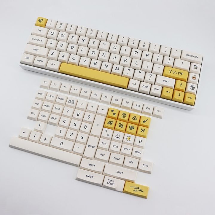 137-key-honey-milk-keycaps-pbt-keyboard-keycap-xda-profile-sublimation-milk-white-english-mechanical-keyboard-key-cap-basic-keyboards