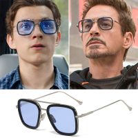 mimiyou Squre Sunglasses Men Retro Tony Stark Sun Glasses Iron Man Classic Fashion Brand Desgin UV400 Eyeglasses Shades oculos