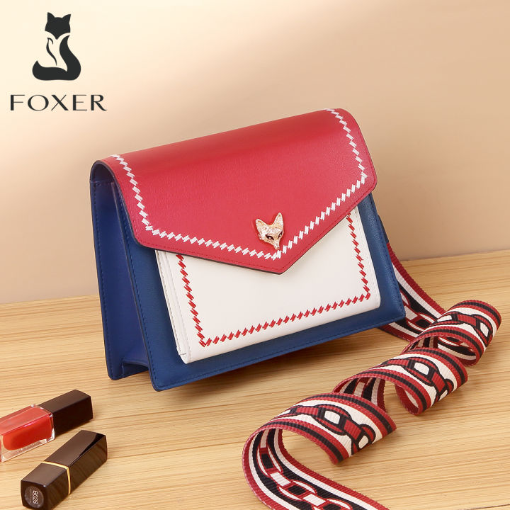 foxerผู้หญิงหนังcrossbodyกระเป๋ากระเป๋าเล็กสีสันcrossbodyกระเป๋าสะพายไหล่