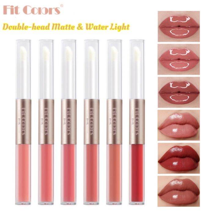 beautyiu-fit-colors-1pcs-3pcs-6pcs-double-head-ลิปสติกกันน้ำ24h-long-lasting-high-pigmented-easy-to-color-and-no-stick-cup-lip-glaze-เครื่องสำอาง-24h-shipping