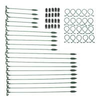 60Pcs Plant Supports Set - 20 Pack Flower Plant Stakes Sticks (3 Sizes), 20 Plant Support Clips and 20 Orchid Clips