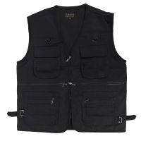 Mens Fishing Vest with Multi-Pocket Zip for Photography / Hunting / Travel Outdoor Sport