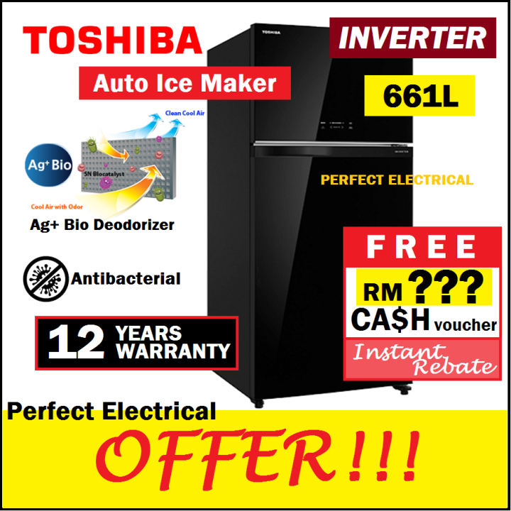 [2023 NEW] Toshiba GRAG66MA 2 Door INVERTER Refrigerator Auto Ice