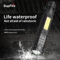 Superfire ไฟฉาย LED ชาร์จ USB พร้อมแม่เหล็ก แบบพกพา อเนกประสงค์ สําหรับตกปลา ตั้งแคมป์ ทํางาน G19TH