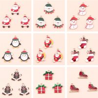 【YF】☬  10pcs/lot Enamel Claus Charms Pendants for Jewelry Making Earrings Necklace Crafts Supplies