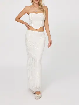 Shop White Tube Long Skirt with great discounts and prices online