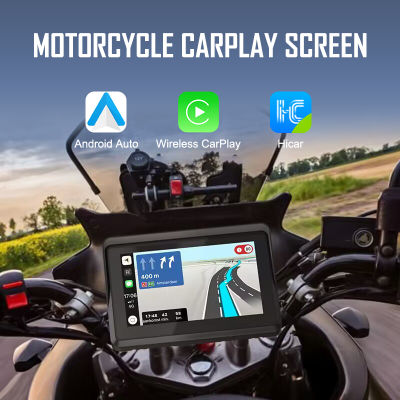 Q5S รถจักรยานยนต์แบบไร้สาย Apple Carplay แอนดรอยด์หน้าจออัตโนมัติ IPX7แสดงผลอุปกรณ์นำทาง GPS แบบพกพากันน้ำ