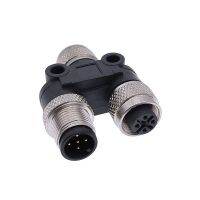 M12 Y shaped connector conversion plug male female three-way pipe waterproof sensor connectors 4pin 5pin