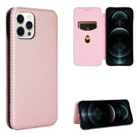 iPhone 12 Pro Max Case, EABUY Carbon Fiber Magnetic Closure with Card Slot Flip Case Cover for iPhone 12 Pro Max