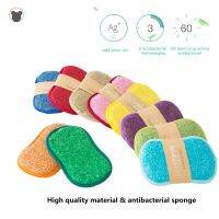 4pcs Anti-microbial Cleaning Sponge Sponges for Washing Dishes Scourer Pan