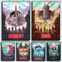 2022 Online Game Valorant Maps Poster Reyna Jett Valorant Gaming Gamer Painting Wall Art Game For Room Decor Canvas Aesthetic