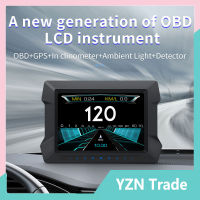 Dual ระบบ Hud Obd2 Gps Head-Up จอแสดงผล Hd Obd Lcd เครื่องมือ Speedometer Slope Meter รถ Fault Code Clearing Detector【fast】