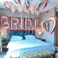5pcs 32 inch Rose Gold BRIDE Letter Foil Balloons Wedding Decorations Team Bride Alphabet Air Baloon For Bride Wedding Ballon Balloons