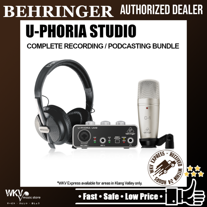 Complete　C-1　Behringer　UM-2,　and　(UPHORIA/UM2/C1/HPS5000)　Podcasting　HPS-5000　STUDIO　U-PHORIA　Mic　with　Recording/　Bundle　Lazada