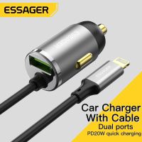 【Aishang electronic】Essager 20WCharger พร้อม Quick Charge PD3.0 QC USBCar USB Charger สำหรับ iPhone 13 12เครื่องชาร์จโทรศัพท์