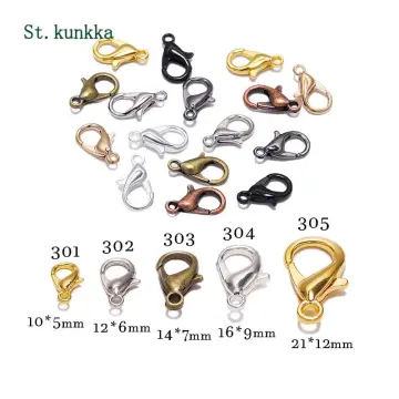 50/100Pcs 10/12/14/16/18/21mm Alloy Lobster Clasp Hooks Connector Necklace  Bracelet Chain for DIY Jewelry Making Accessories