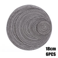 1836cm Table Placemats Weaving Round Dining Table Mat Heat Resistant Non-Slip Bowls Coffee Cups Coasters Decor For Kitchen 6pcs